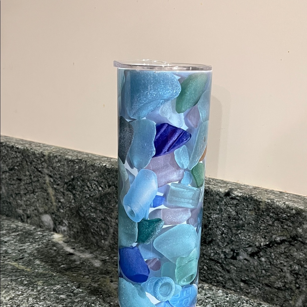 Sea glass inspired insulated tumbler